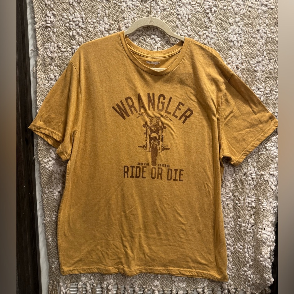 Wrangler Yellow Vintage Logo Short Sleeve Tee Size XL